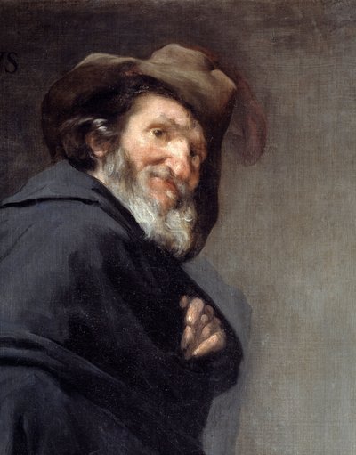 Menippe (Detail). Portret Menippe de Sinope, Griekse dichter en filosoof van de Cynische School door Diego Velázquez