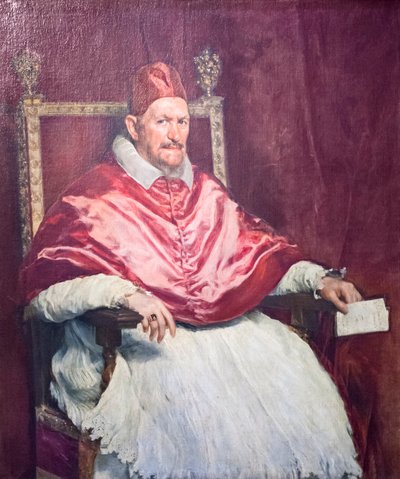 Paus Innocentius X, genaamd Giambattista Pamfili door Diego Velázquez