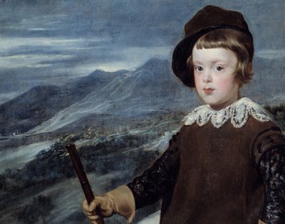 Portret in jachtkleding van Prins Baltasar Carlos van Spanje (detail) door Diego Velázquez