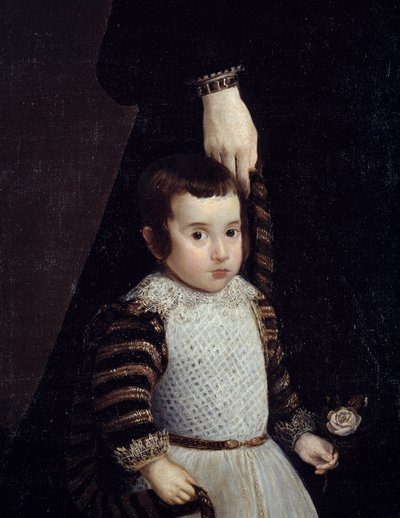 Portret van Antonia de Ipenarrieta met haar zoon Luis (detail) door Diego Velázquez
