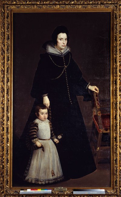 Portret van Antonia de Ipenarrieta met haar zoon Luis door Diego Velázquez