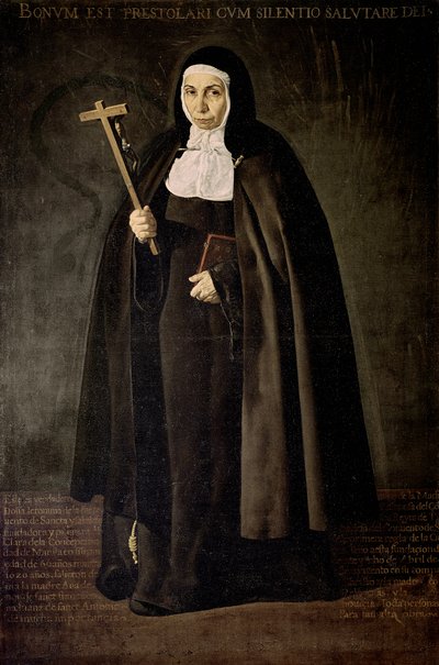 Portret van Moeder Jeronima de la Fuente door Diego Rodriguez de Silva y Velazquez