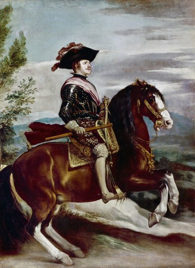 Portret van Filips IV te paard door Diego Rodriguez de Silva y Velazquez