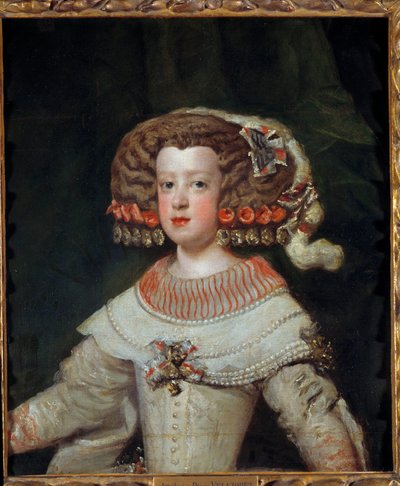 Portret van de Infante Marie Therese (1638-1683), toekomstige koningin van Frankrijk. Schilderij door Diego Velasquez (1599-1660) 17e eeuw door Diego Velázquez