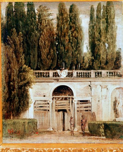 Uitzicht op de tuin van de Medicis villa door Diego Velázquez