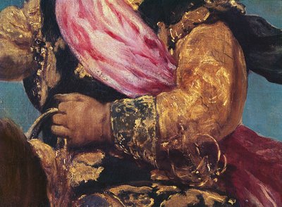 Detail van Prins Balthasar Carlos te Paard, ca. 1635-36 (detail) door Diego Velázquez