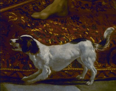 De tuniek van Jozef – Detail van de hond – 17e eeuw – Spaanse barok – Gerestaureerd in 1989 door Diego Velázquez