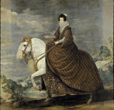 Koningin Isabella van Bourbon te paard door Diego Velázquez