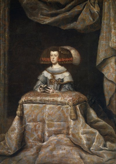 Portret van Mariana van Oostenrijk 1634-1696, biddend, c. 1655 door Diego Velázquez