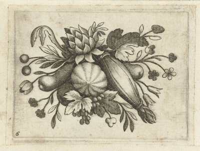 Festoen van vruchten door Dietrich Krüger (attributed to)