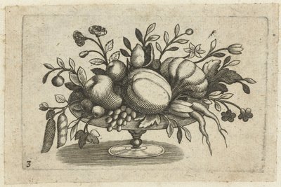 Vruchten op schaal (Fruchtenbuchlein zum Reisen dienlich) door Dietrich Krüger (attributed to)
