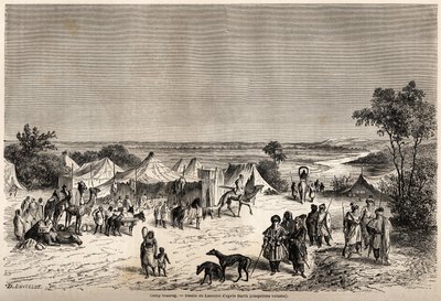 Een Touareg-kamp door Dieudonne Auguste Lancelot