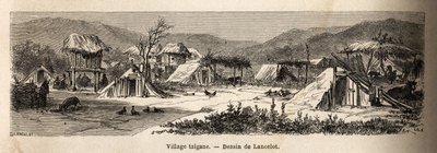 Een zigeunerdorp door Dieudonne Auguste Lancelot