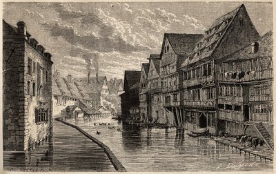Oude leerlooierijen in Ulm. Illustratie van Victor Duruy