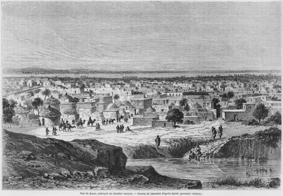 Uitzicht op Kano, Nigeria, uit 