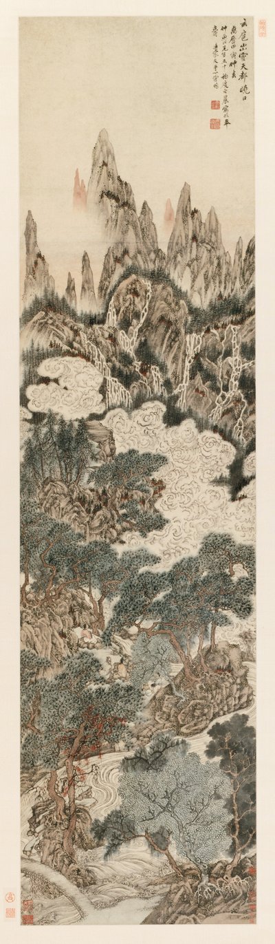 Ochtendlucht boven de Hemelse Citadelpiek door Ding Yunpeng