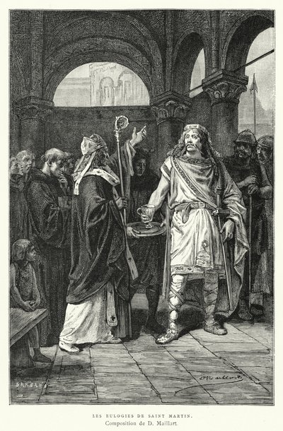 Les Eulogies De Saint Martin (gravure) door Diogene Ulysse Napoleon Maillart