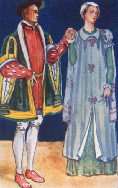 Een Man en Vrouw uit de Tijd van Edward VI 1547-1553 door Dion Clayton Calthrop