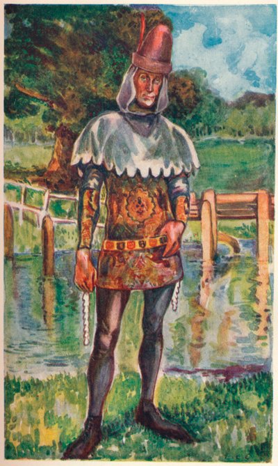 Een man uit de tijd van Edward III, 1907 door Dion Clayton Calthrop