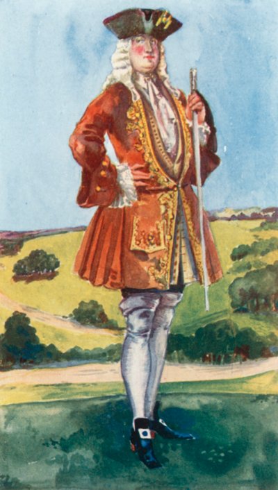 Een man uit de tijd van George I 1714-1727 door Dion Clayton Calthrop