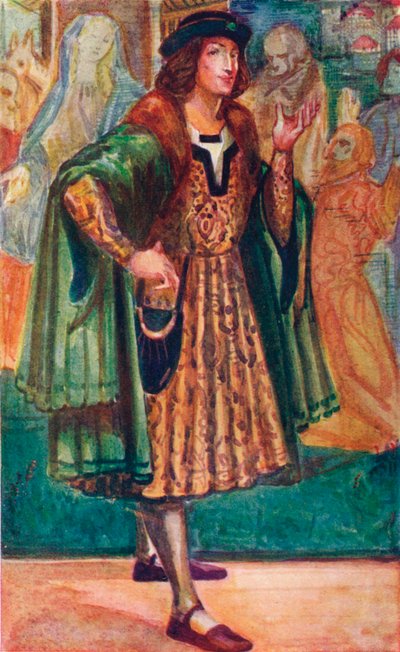 Een man uit de tijd van Richard III, 1907 door Dion Clayton Calthrop