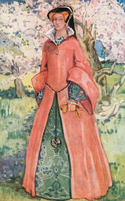 Een vrouw uit de tijd van Maria 1553-1558 door Dion Clayton Calthrop