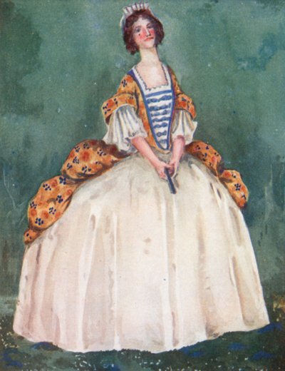 Een vrouw uit de tijd van koningin Anne 1702-1714 door Dion Clayton Calthrop