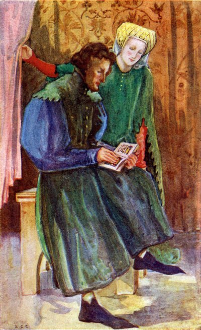 Koppel kostuum tijdens het bewind van Hendrik IV (1399-1413) door Dion Clayton Calthrop