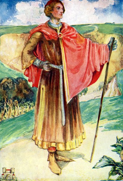 Mannenkostuum tijdens het bewind van Hendrik II (1154-1189) door Dion Clayton Calthrop
