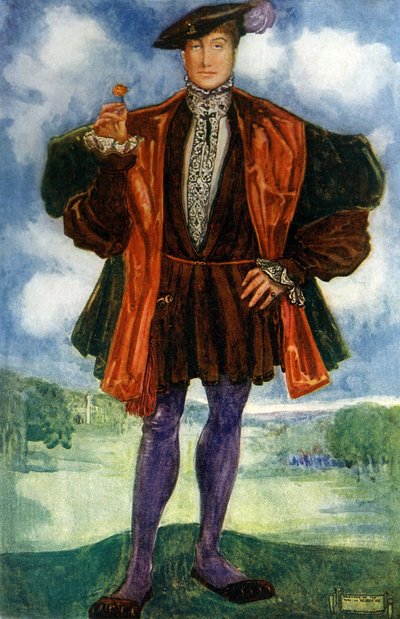 Mannenkostuum in het bewind van Henry VIII (1509-1547) door Dion Clayton Calthrop