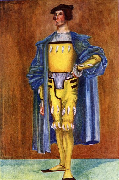 Mannenkostuum in het bewind van Henry VIII (1509-1547) door Dion Clayton Calthrop