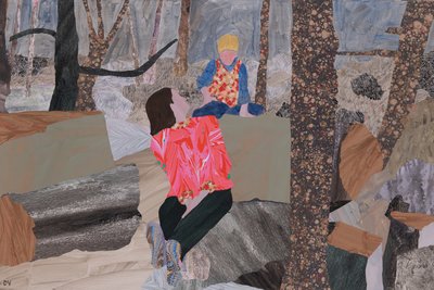 Moeder  zoon (Prae Wood) (collage) door Dione Verulam