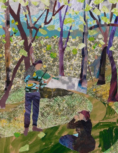 Spelen met vogelgezang (collage) door Dione Verulam
