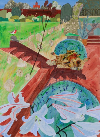 Zomerlelies (collage) door Dione Verulam