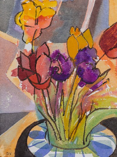 Tulpen (aquarel  inkt) door Dione Verulam