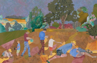 Gele ratelaar oogst (collage) door Dione Verulam