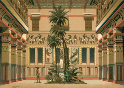 Binnenplaats van een Egyptisch huis door Dionisio Baixeras Verdaguer