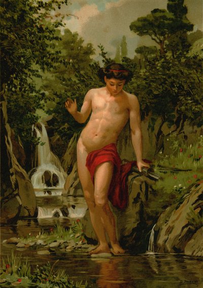 Narcissus verliefd op zijn eigen reflectie door Dionisio Baixeras Verdaguer