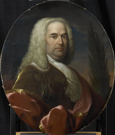 Portret van Hugo du Bois, directeur van de Rotterdamse Kamer van de VOC, gekozen in 1734 door Dionys van Nijmegen