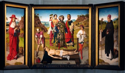 Parochiekerk Sint-Pieter. Dirk Bouts. Het Martelaarschap van St. Erasmus. Ca 1460-1464. door Dirck Bouts