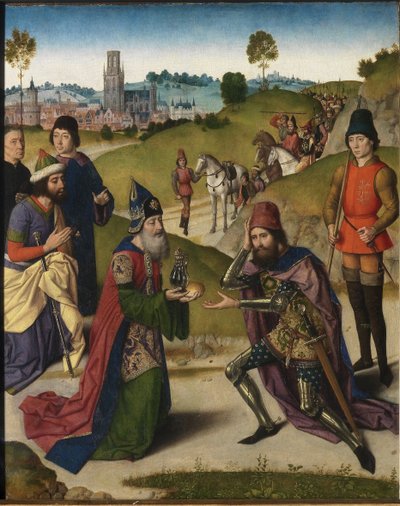 Ontmoeting van Abraham en Melchizedek door Dirck Bouts