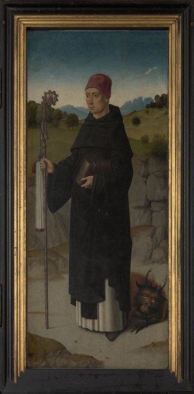Sint Bernardus, linker paneel van het drieluik van Sint Erasmus, ca. 1460 door Dirck Bouts