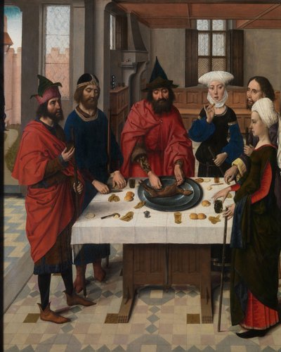 Het Pascha-feest (detail) door Dirck Bouts