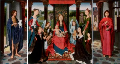 De Maagd en het Kind met Heiligen en Schenkers Het Donne-drieluik, ca. 1478 1927 door Dirck Bouts