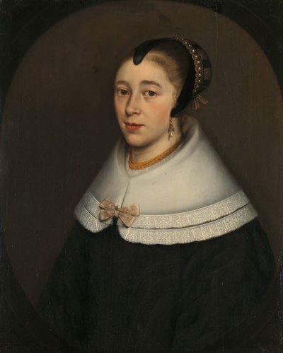 Portret van een vrouw, vermoedelijk Catharina Kettingh (1626/27-73), echtgenote van Bartholomeus Vermuyden door Dirck Craey