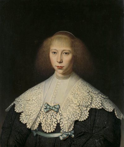 Agatha Geelvinck (1617-38). Eerste vrouw van Frederik Dircksz Alewijn door Dirck Dircksz. van Santvoort