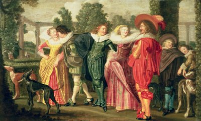 Een wandeling in de tuin, c.1623 door Dirck Hals