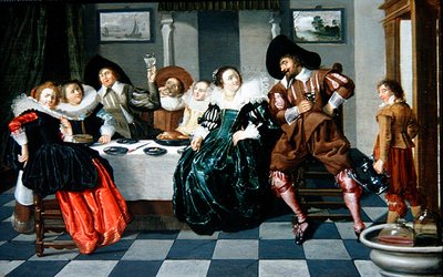 Elegante Gezelschap aan een Tafel in een Interieur door Dirck Hals