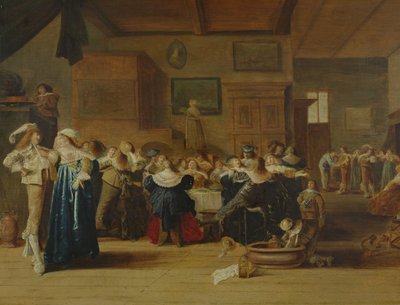 Bijeenkomst in een interieur door Dirck Hals