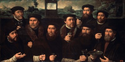 Groepsportret van de Amsterdamse Schietvereniging door Dirck Jacobsz
